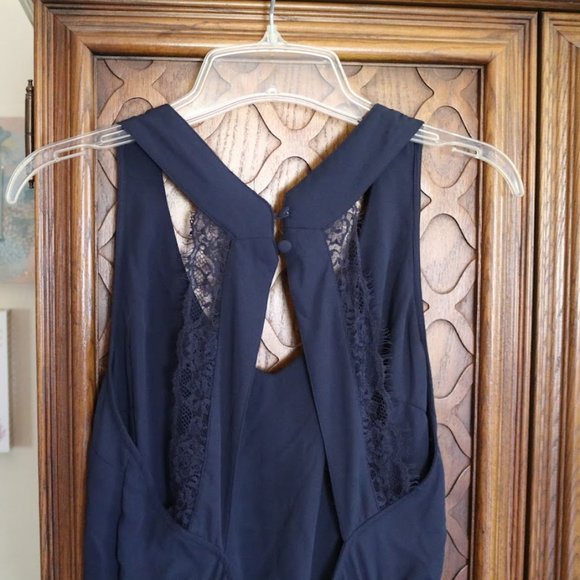 Divided by H&M Navy Lace Open Back Romper with Pockets! - Picture 7 of 16